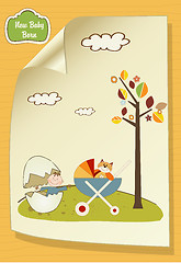 Image showing welcome card with broken egg and carriage