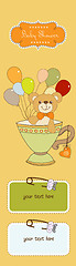 Image showing baby shower card with cute teddy bear