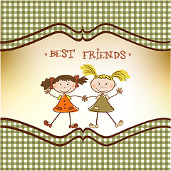 Image showing two little girls best friends