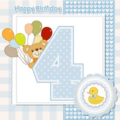 Image showing the fourth anniversary of the birthday card