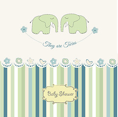 Image showing baby twins shower card