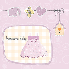 Image showing baby girl shower card with dress
