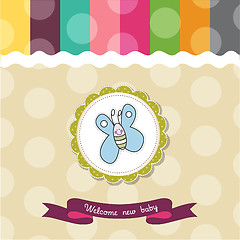 Image showing cute baby shower card with butterfly