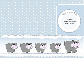 Image showing new baby announcement card with elephant