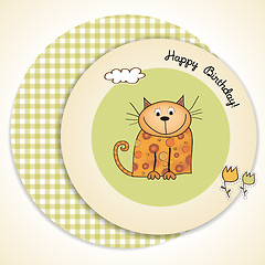 Image showing new baby shower card with cat