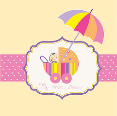 Image showing baby girl announcement card