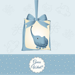 Image showing new baby boy announcement card