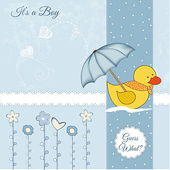 Image showing baby  shower card with duck toy