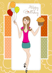 Image showing Sweet Sixteen Birthday card with young girl