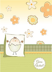 Image showing welcome baby card with chicken