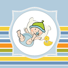 Image showing baby boy shower card