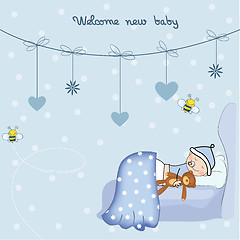 Image showing welcome new baby boy