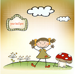 Image showing fun background with little girl