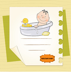 Image showing baby boy shower card