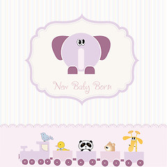 Image showing romantic baby girl announcement card
