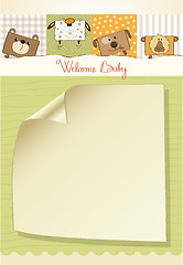 Image showing baby shower card with funny cube animals