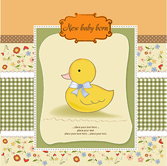 Image showing baby shower card with little duc