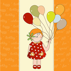 Image showing birthday greeting card with girl