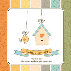 Image showing new baby announcement card with chicken