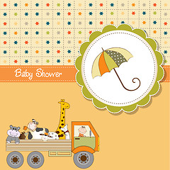 Image showing funny cartoon baby shower card