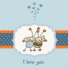 Image showing  love card with bees