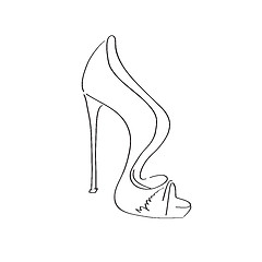 Image showing Shoes on a high heel isolated on white background