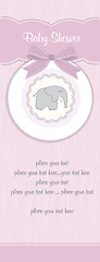 Image showing romantic baby girl announcement card