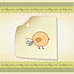 Image showing new baby announcement card with chicken