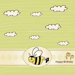 Image showing birthday greeting card with bee