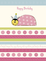 Image showing happy birthday card with ladybug