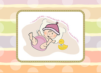 Image showing baby girl shower card