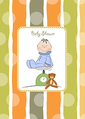 Image showing baby boy shower announcement