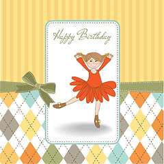 Image showing birthday greeting card with girl