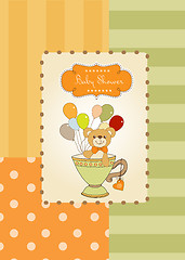 Image showing baby shower card with cute teddy bear