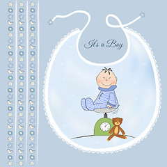 Image showing baby boy shower announcement