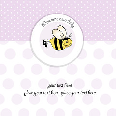 Image showing baby shower card with funny little bee