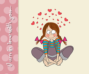 Image showing pretty young girl in love