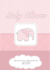 Image showing romantic baby girl announcement card