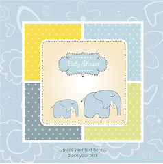 Image showing new baby announcement card with elephant