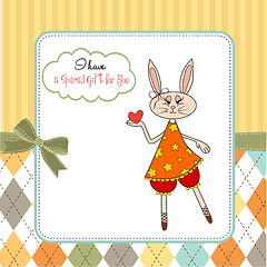 Image showing cute little doe who gives her heart. romantic and funny love gre