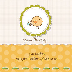 Image showing new baby announcement card with chicken