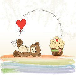 Image showing cute love card with teddy bear