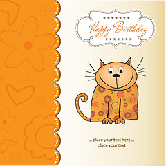 Image showing new baby shower card with cat