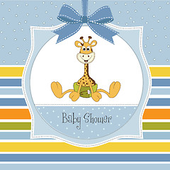 Image showing baby shower card with baby giraffe