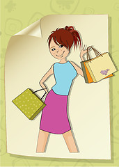 Image showing pretty girl at shopping