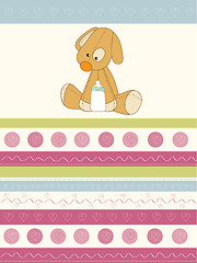 Image showing baby shower card with puppy toy