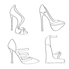 Image showing items shoes set on a high heel isolated on white background