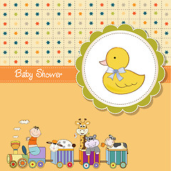 Image showing funny cartoon baby shower card