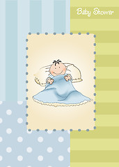 Image showing new baby announcement card with little baby