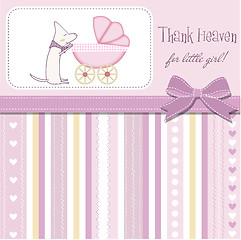 Image showing New baby girl announcement card